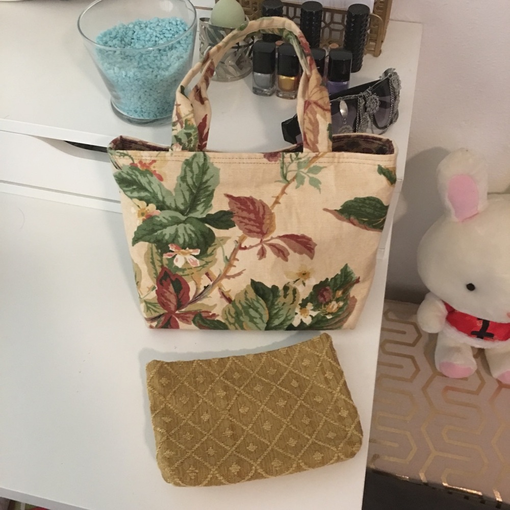 🌺 Mini Hawaiian Floral Fabric Bag + Wallet